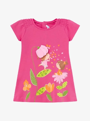 Meisjes Jurk Flowers Magenta