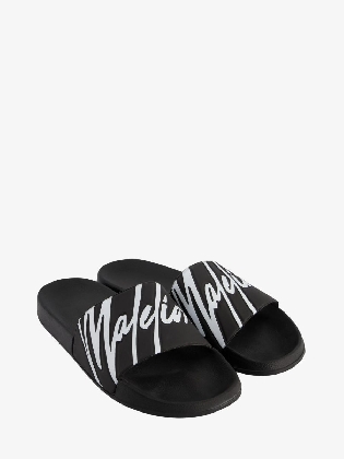 MaleLions Jongens Slippers Signature Slides Zwart
