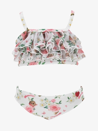 Meisjes Bikini Frills Flowers Wit