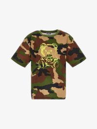 Moschino Jongens Shirt Oversized Fit Camouflage Groen