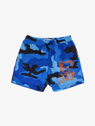 Jongens Zwembroek Camouflage Blauw