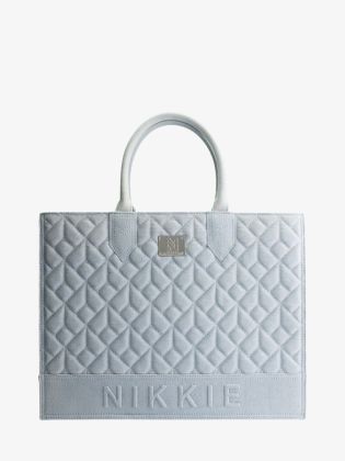 Nikkie By Nikkie Plessen Dames Tas Mayda Denim Quilted Shopper Blue Denim