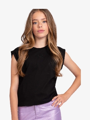 Meisjes Shirt Pleat Zwart