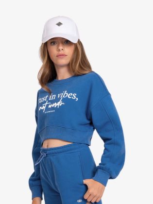 Meisjes Trui Crop Vibes Sweater Nautical Blue