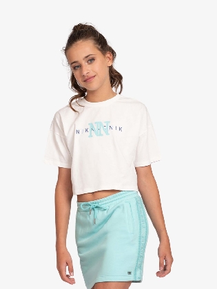 Meisjes Shirt Crop Spray Wit