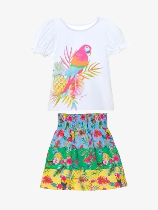 Meisjes Set Rok Tropical Print