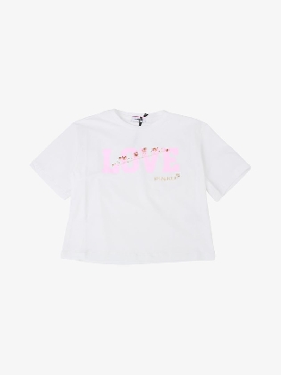 Meisjes Shirt Crop Wit Roze