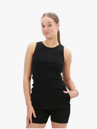 Dames Tank Top Long Zwart
