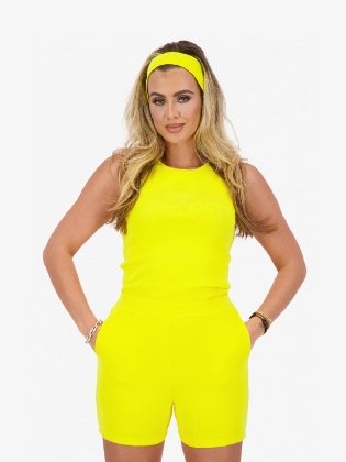 Dames Tank Top Long Lemon Yellow
