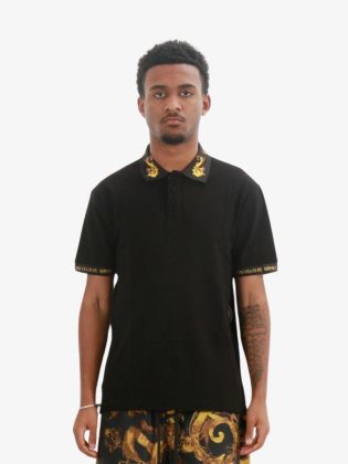 Heren Polo Slim Fit Zwart Goud	