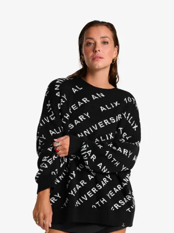 Dames Trui Text Zwart