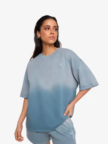 Dames T-shirt Sprayed Sweat Soft Grey
