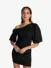 Alix The Label Dames Jurk Balloon Sleeve Linen Zwart
