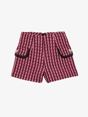 Meisjes Short Plaid Tweed Shorts Black