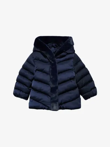 Meisjes Winterjas Satin Navy