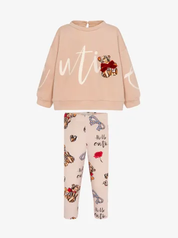 Meisjes Set Legging Beige