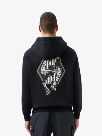 Heren Hoodie The Club Box Fit Jet Black