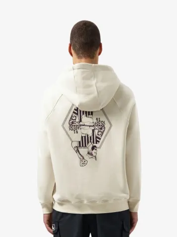 Heren Hoodie The Club Box Fit White Swan