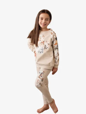Meisjes Set Legging Horse Racing