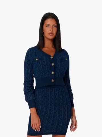 Dames Vest Tiffany Ls Vn Cardi Suting And Cobalt Bl