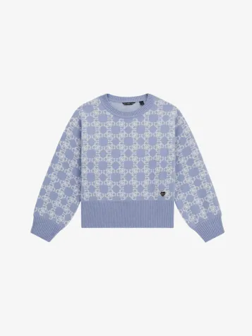 Meisjes Trui 4g Jacquard Blue