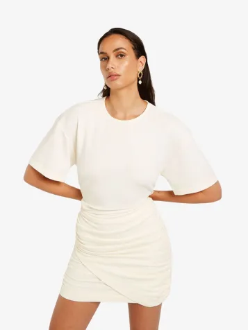 Dames Jurk Dominique Cocoon White