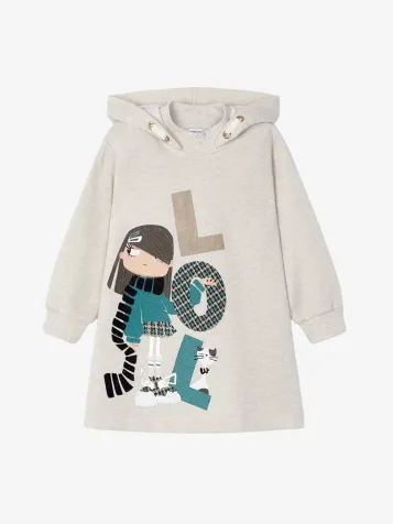 Meisjes Jurk Hoodie Stone