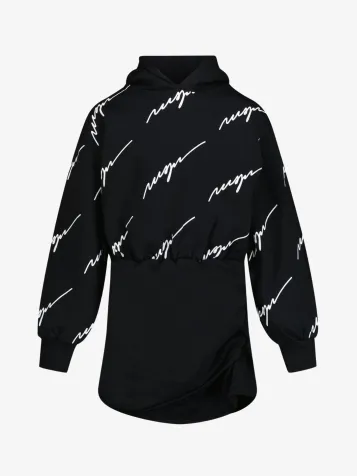 Meisjes Jurk Zwart Wit Logo