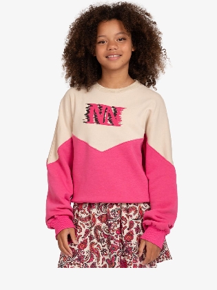 Meisjes Sweater Two Tone Fuchsia Pop
