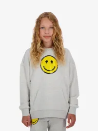 Reinders Meisjes Hoodie Smiley Light Grey