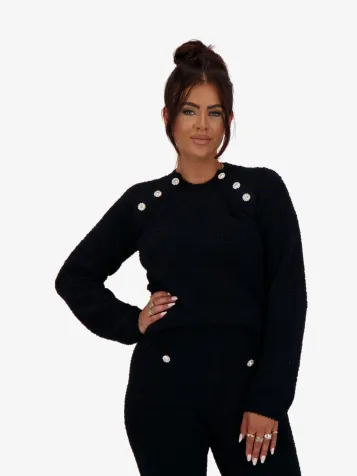 Dames Trui Beth Boucle Zwart	