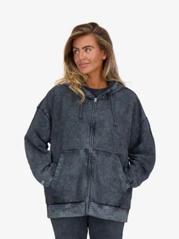 Dames Vest Vintage Wash Zwart