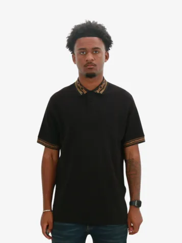 Heren Polo Zwart Barok