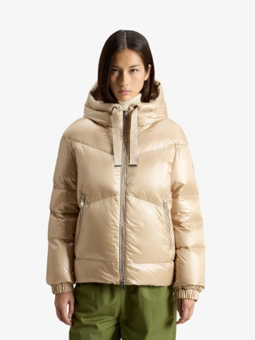 Dames Winterjas Aliquippa Short Puffer Oxford Tan