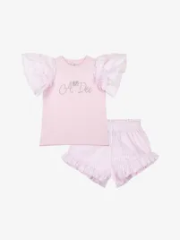 Adee Meisjes Set Short Coco Pink Blossom