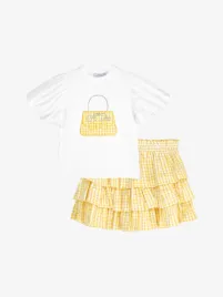 Adee Meisjes Set Rok Set Dolores Bright White