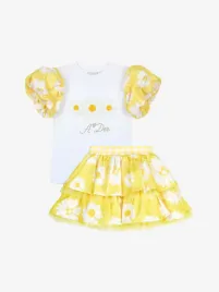 Adee Meisjes Set Rok Dallas Bright White