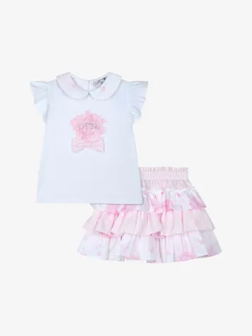Meisjes Set Rok Casey Bright White