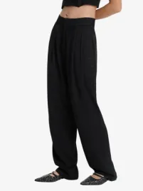Alix The Label Dames Broek Flowy Twill Zwart