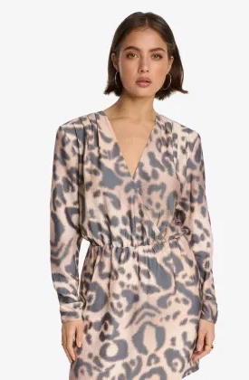 Alix The Label Dames Jurk Jaguar Fake Wrap Animal