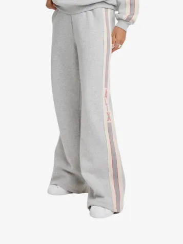 Dames Joggingbroek Side Tape Wide Leg Soft Grey Melange