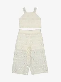 Abel & Lula Meisjes Set Crochet Natural