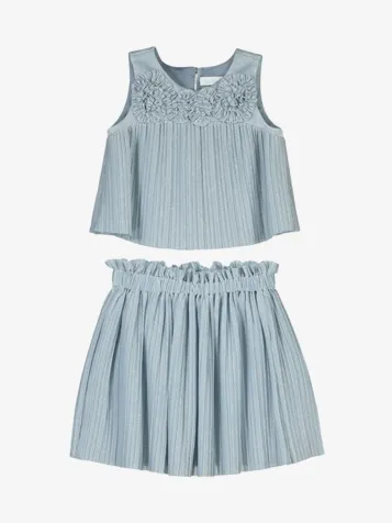 Meisjes Set Rok Pleated Sky Blue