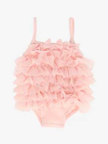 Meisjes Badpak Minnow Sparkle Pale Pink