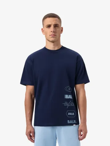 Heren T-shirt Tags Box Space Navy