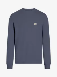 Calvin Klein Heren Wafel Shirt Woven Label Grisaille