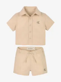 Calvin Klein Jongens Set Linen Oyster Gray