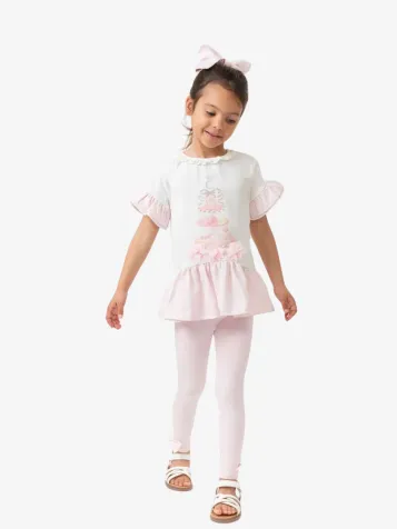 Meisjes Set Legging English Summer Pink