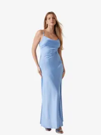 Guess Dames Jurk Adele Lace Neckline Dusty Azure