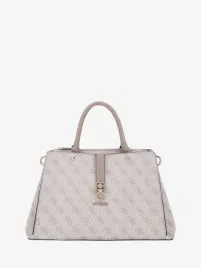 Guess Dames Tas Zamira Hobo Shoulder Dark Taupe Logo